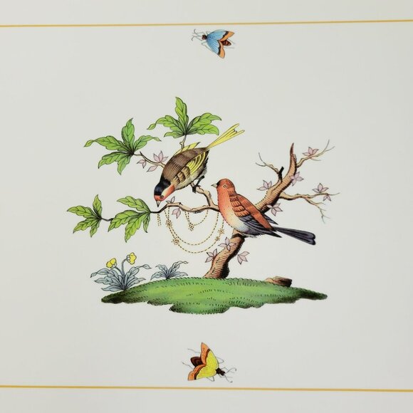 Herend Rothschild Bird Placemat Cork-Backed Botanical Birds and Butterflies - Picture 6 of 9